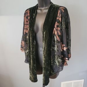 Velvet sheer kimono